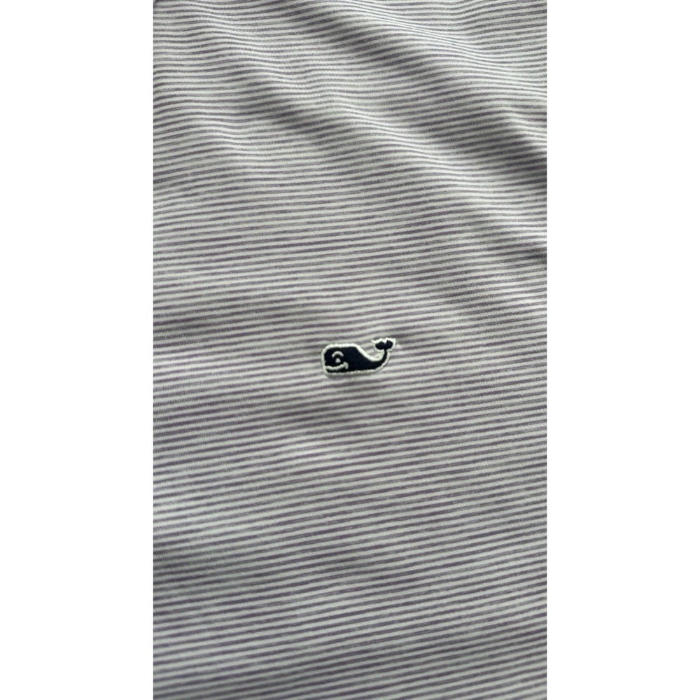 Mens Vineyard Vines Performance Polo Shirt Purple Stripe Short Sleeve Size L - Picture 8 of 14